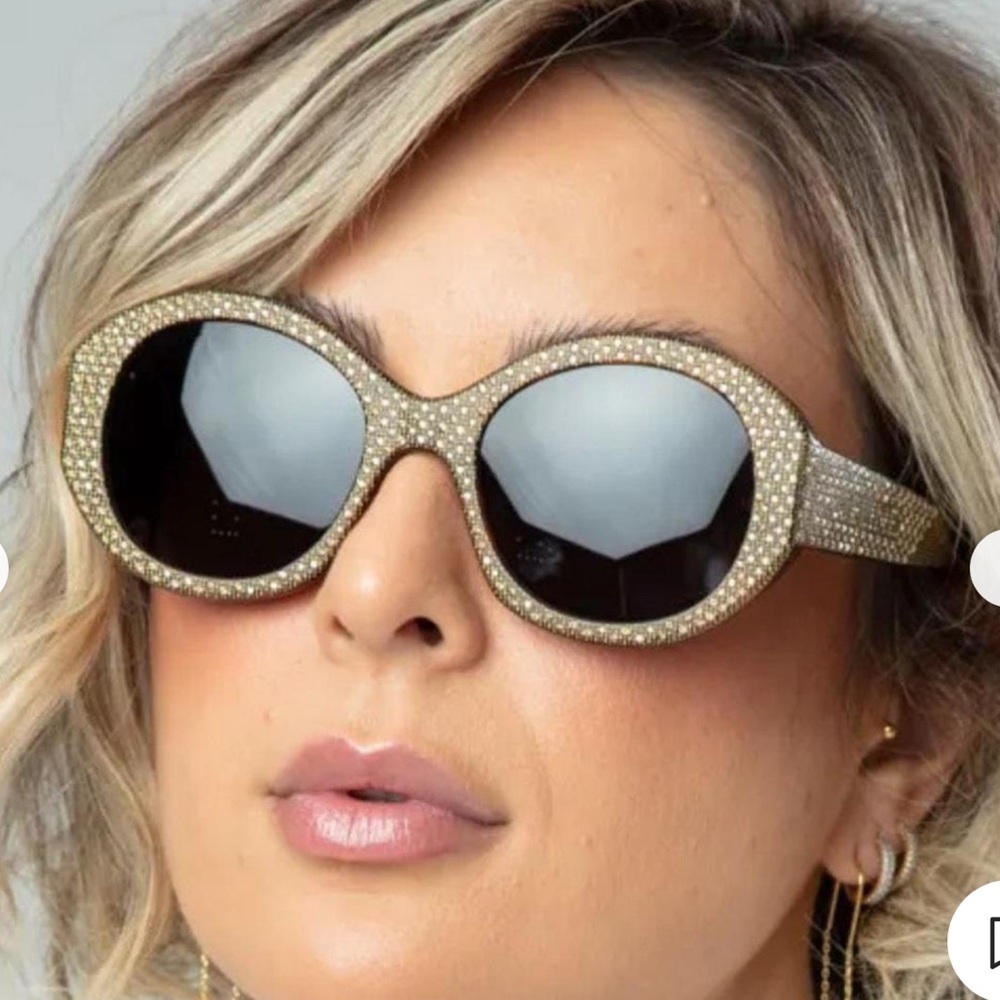 NEW Celine CL4240IS Brown Crystal Embellished Sunglasses $1050 - Picture 3 of 13